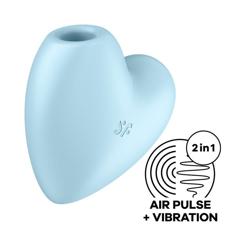 Satisfyer succionador de clítoris con vibración "Cutie Heart" azul