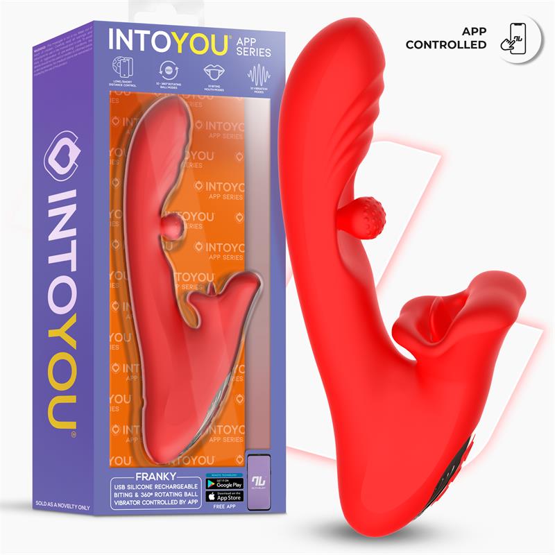 Intoyou App Series vibrador con biting y bola rotativa "Franky"
