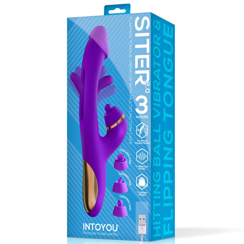 Intoyou vibrador con lengua flapping, golpeteo y cabezales intercambiables "Siter 2.0"