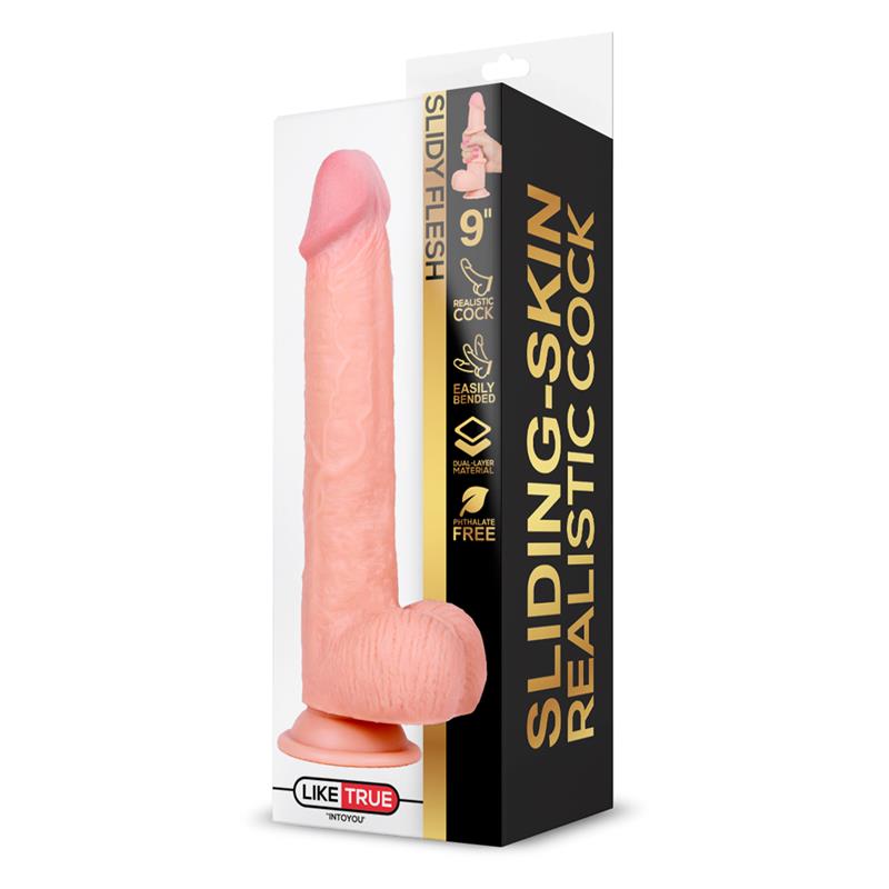Liketrue dildo realista dual layer retráctil "Slidy" 9