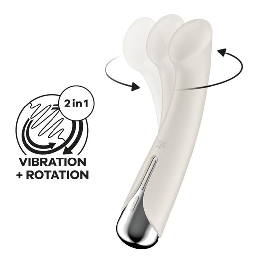 Satisfyer vibrador con rotación "Spinning G-Spot 1" beige
