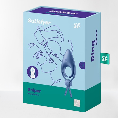 Satisfyer anillo vibrador de doble lazo "Sniper" - Azul