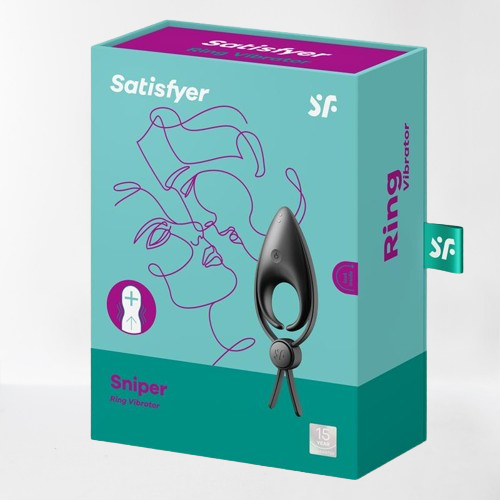 Satisfyer anillo vibrador de doble lazo "Sniper" - Negro