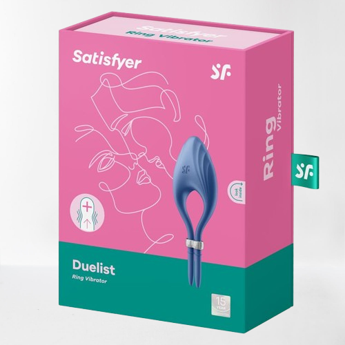 Satisfyer anillo vibrador ajustable para el pene "Duelist" - Azul