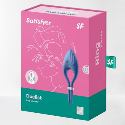 Satisfyer anillo vibrador ajustable para el pene "Duelist" - Azul