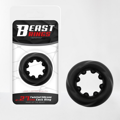 Beast Ring anillo para pene de silicona líquida con diseño twisted 2.7 cm
