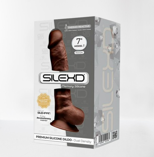 Silexd dildo hiper realista "Dual Density" 17,5 cm marrón