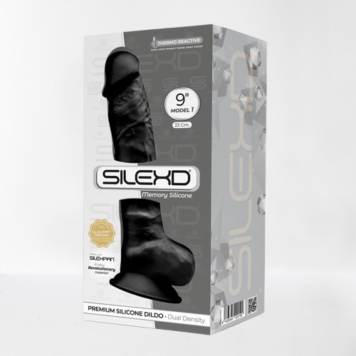 Silexd dildo hiper realista "Dual Density" 23 cm negro