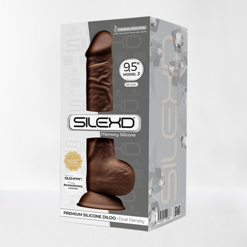 Silexd dildo hiper realista "Dual Density" 24 cm marrón