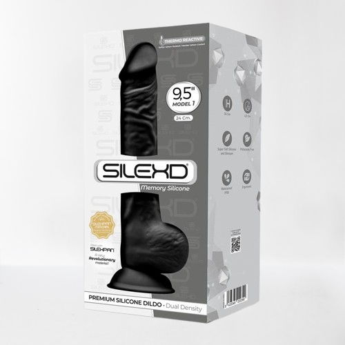 Silexd dildo hiper realista "Dual Density" 24 cm negro