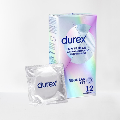 Durex preservativos "Invisible" extra lubricados regular (12u)