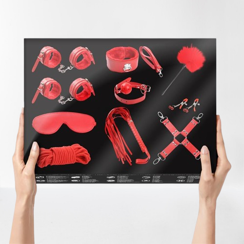 Intoyou "BDSM Line" set bondage 10 piezas rojo