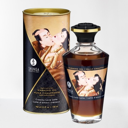 Shunga aceite de masaje premium "efecto calor - creamy latte"