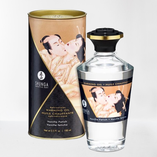 Shunga aceite de masaje premium "efecto calor - vainilla"