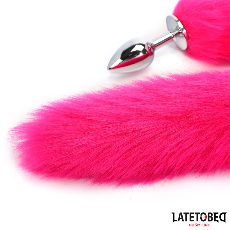 LateToBed "BDSM Line" plug anal con cola hot pink 40 cm