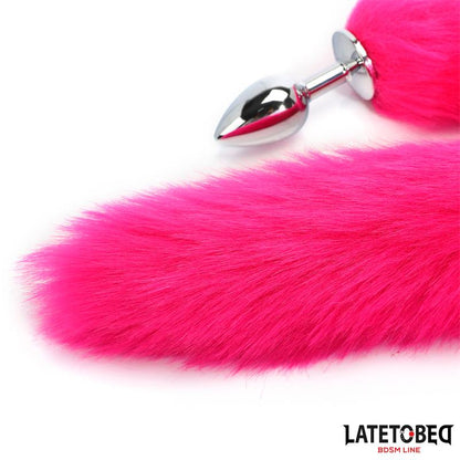 LateToBed "BDSM Line" plug anal con cola hot pink 40 cm