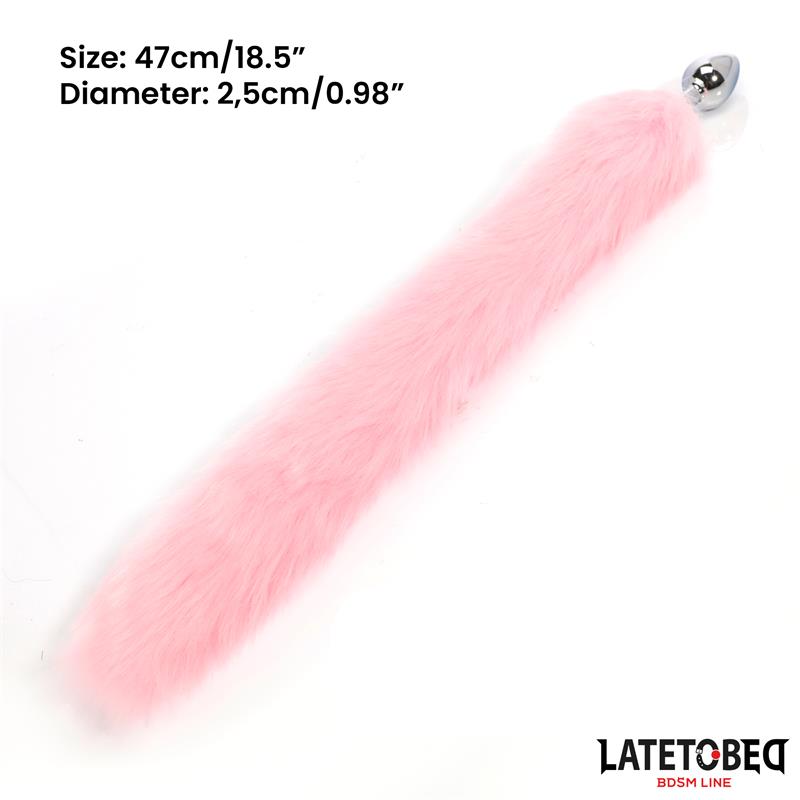 LateToBed "BDSM Line" plug anal con cola rosa 40 cm