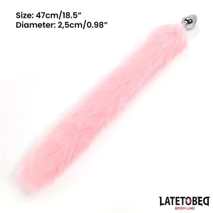 LateToBed "BDSM Line" plug anal con cola rosa 40 cm
