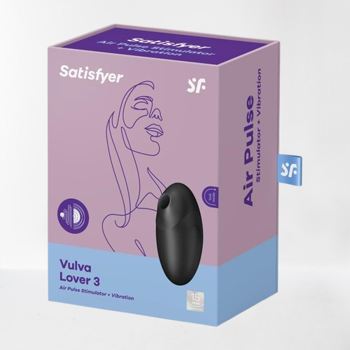 Satisfyer succionador de clítoris con vibración "Vulva Lover 3" negro
