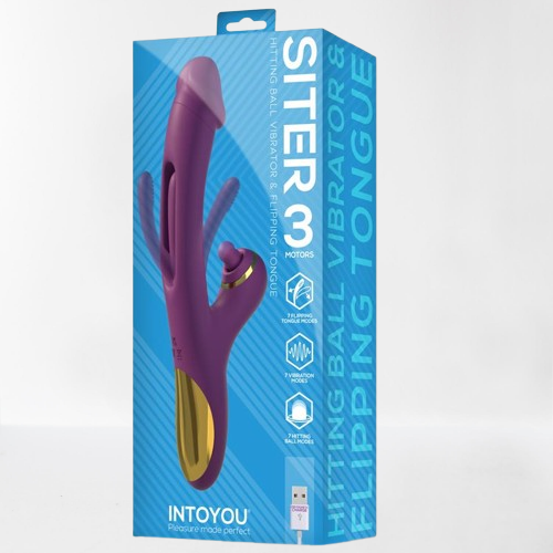 Intoyou vibrador con lengua, bola de golpeteo y flipping "Siter"