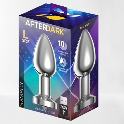 LateToBed Afterdark plug anal con vibración "Dimpor" talla L cromado