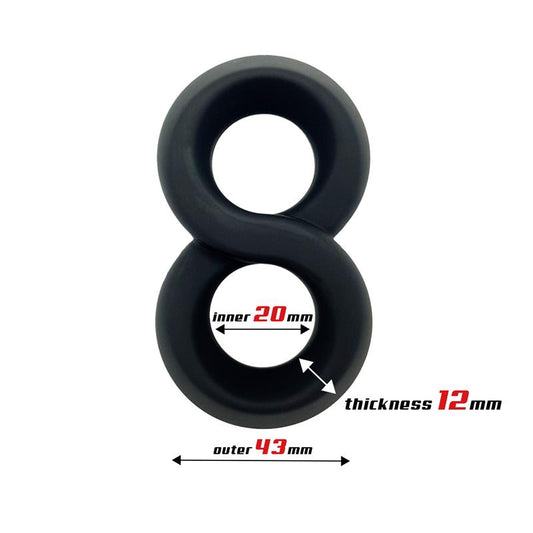 Beast Ring anillo doble para pene y testículos de silicona líquida con diseño plano 2 cm