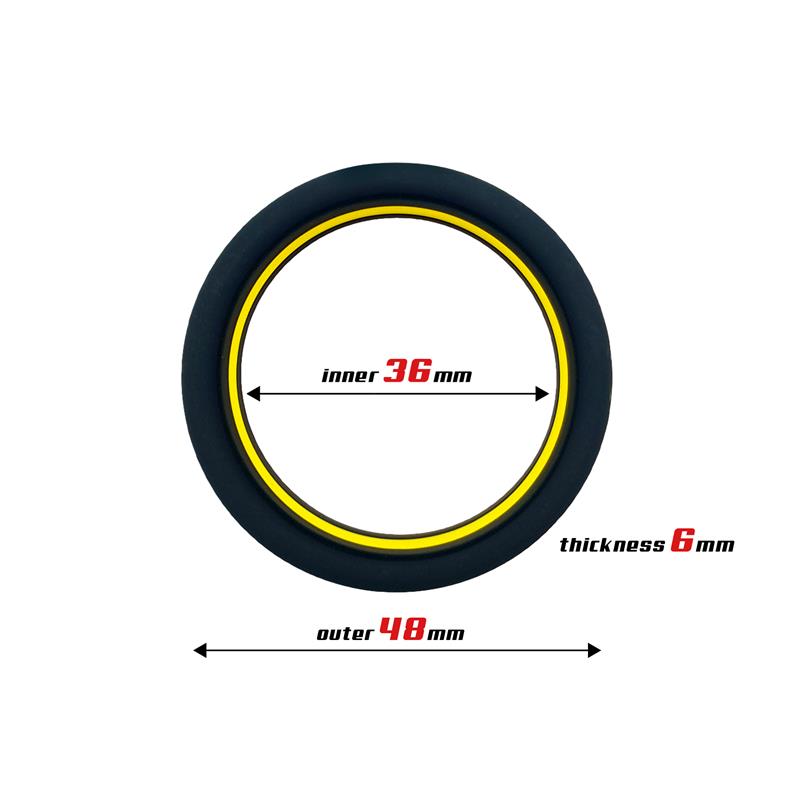 Beast Ring anillo para pene de silicona sólida con diseño plano 3.6 cm amarillo y negro