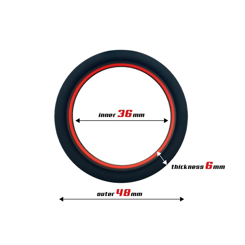 Beast Ring anillo para pene de silicona sólida con diseño plano 3.6 cm rojo y negro