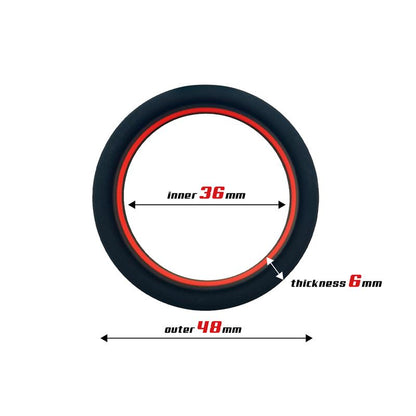 Beast Ring anillo para pene de silicona sólida con diseño plano 3.6 cm rojo y negro