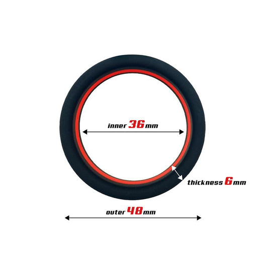 Beast Ring anillo para pene de silicona sólida con diseño plano 3.6 cm rojo y negro