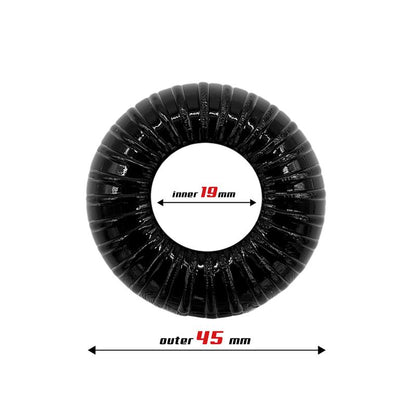 Beast Ring anillo para pene súper flexible con diseño estriado 1.9 cm negro