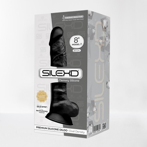 Silexd dildo hiper realista "Dual Density" 20 cm negro