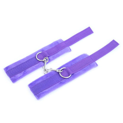 Intoyou "Fetish Line" esposas de tela con velcro para muñecas con pelo púrpura