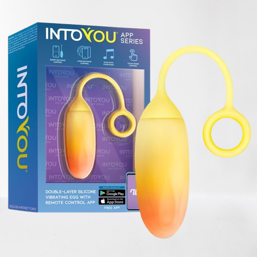Intoyou huevo vibrador de silicona doble capa amarillo/naranja (con app)