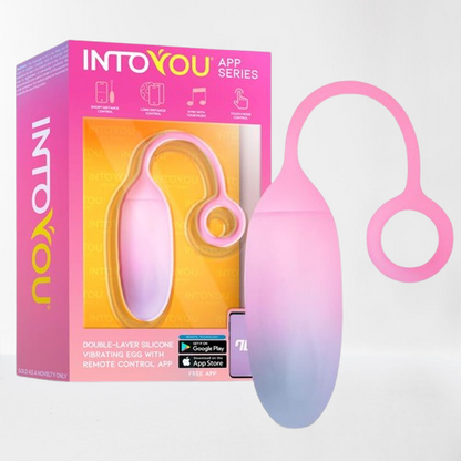 Intoyou huevo vibrador de silicona doble capa azul/rosa (con app)