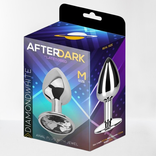 LateToBed Afterdark plug anal con joya blanca talla M