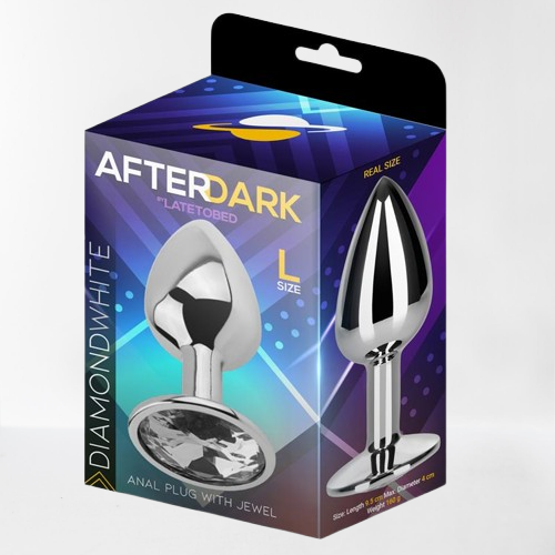 LateToBed Afterdark plug anal con joya blanca talla L