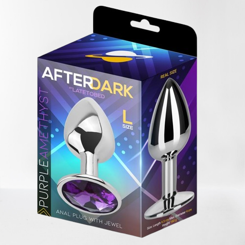 LateToBed Afterdark plug anal con joya púrpura talla L