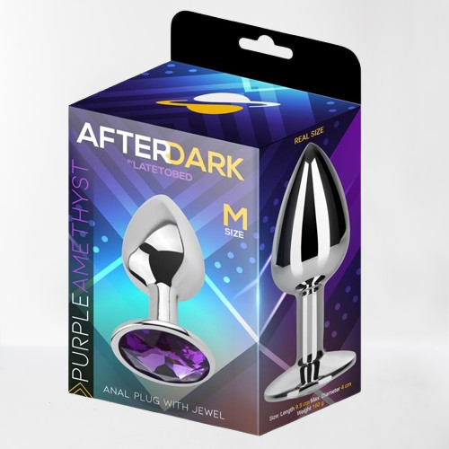 LateToBed Afterdark plug anal con joya púrpura talla M
