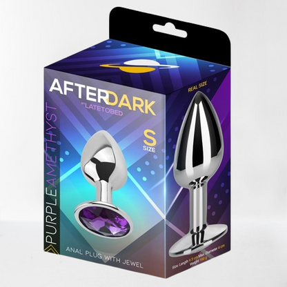 LateToBed Afterdark plug anal con joya púrpura talla S
