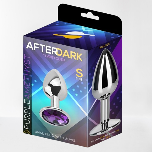 LateToBed Afterdark plug anal con joya púrpura talla S