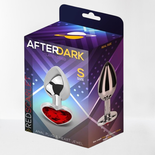 LateToBed Afterdark plug anal con joya roja forma corazón talla S