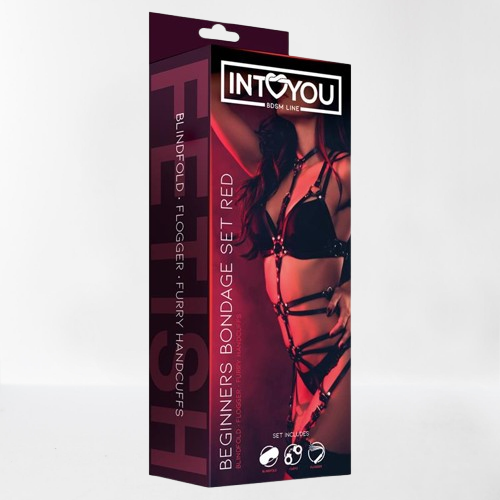 Intoyou "BDSM Line" set bondage 3 piezas rojo