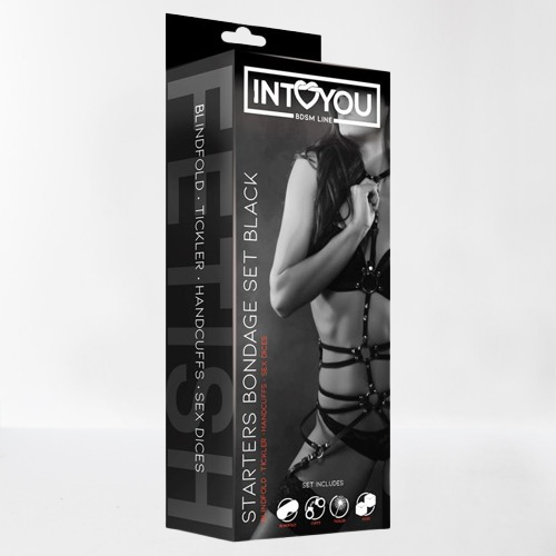 Intoyou "BDSM Line" set bondage 4 piezas negro