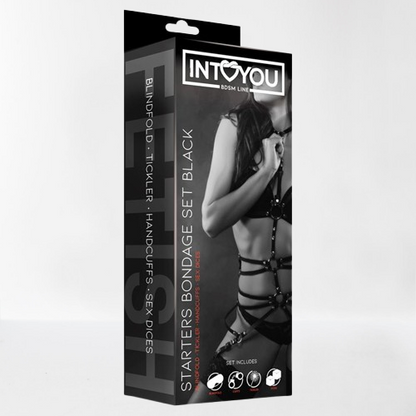 Intoyou "BDSM Line" set bondage 4 piezas negro