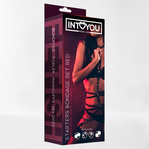 Intoyou "BDSM Line" set bondage 4 piezas rojo