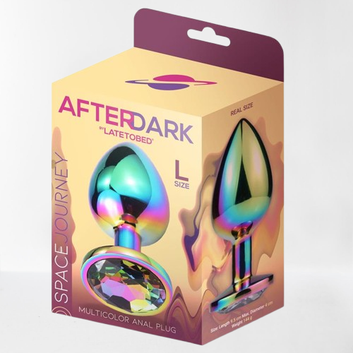 LateToBed Afterdark plug anal con joya multicolor "Space Journey" talla L