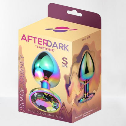 LateToBed Afterdark plug anal con joya multicolor "Space Journey" talla S