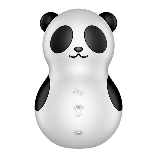 Satisfyer succionador de clítoris con vibración "Pocket Panda" - Blanco y negro