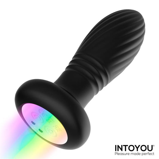 Intoyou plug anal con thrusting, vibración y luces led "Tainy"